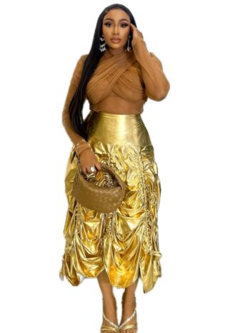 Tan Skirt Set